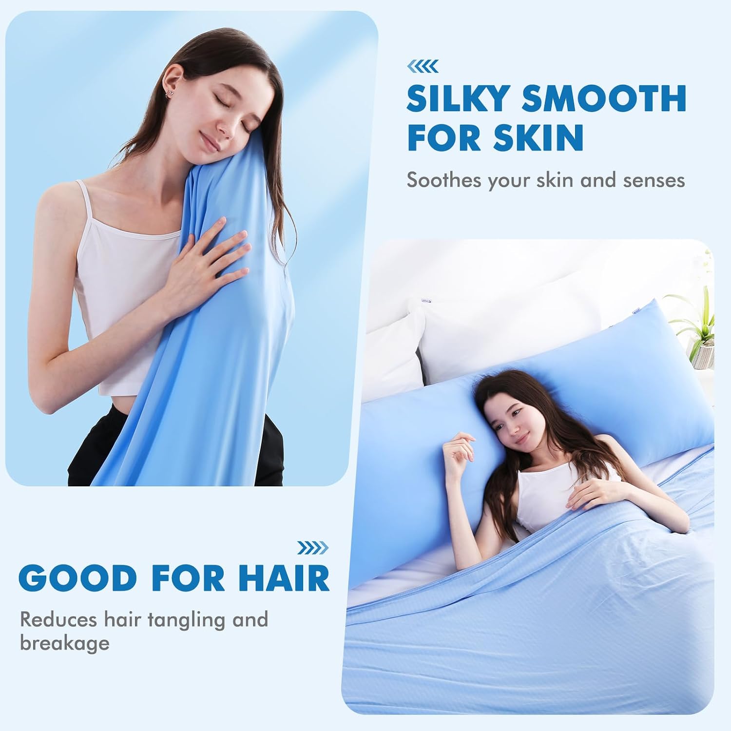 Avolare Cooling Pillow Cases, Arc-Chill Q-Max>0.5 Body Pillowcases for Hair Skin and Hot Sleepers, Soft Silky 20" x 54" Summer Long Pillow…