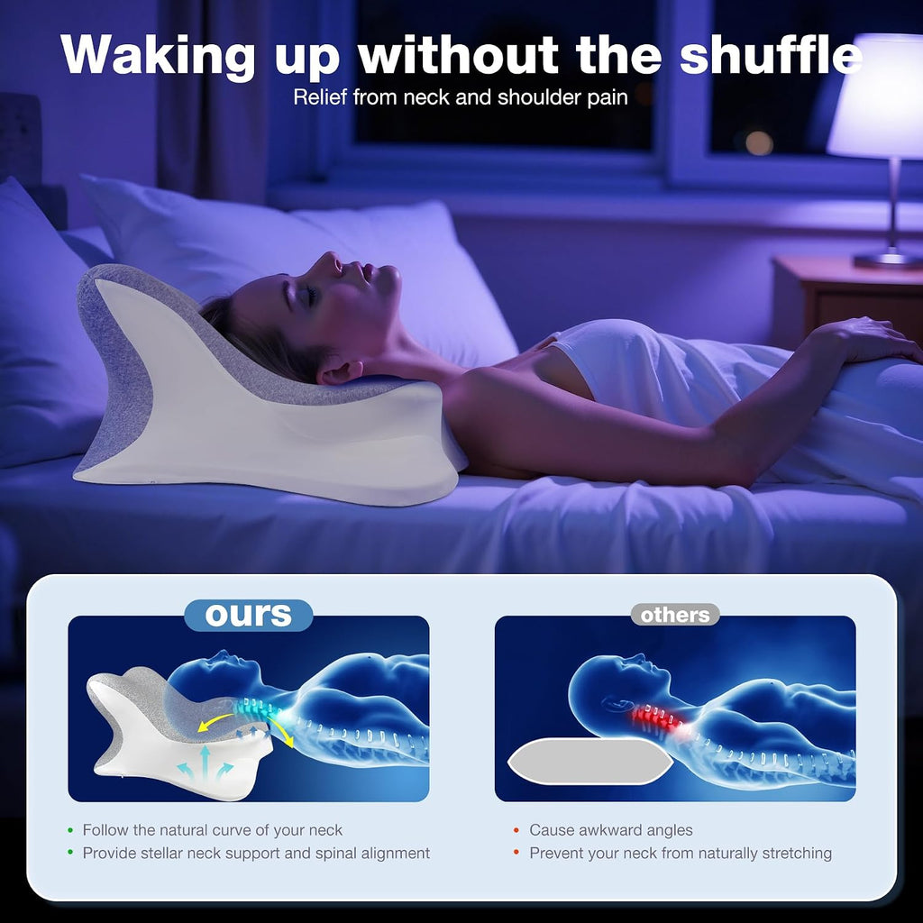 Ciavca Reading Pillow for Bed Adult Rest, Ergonomic Memory Foam Bed Reading Pillow Back Support, Headboard Wedge Pillows for Sitting Up, Ch…
