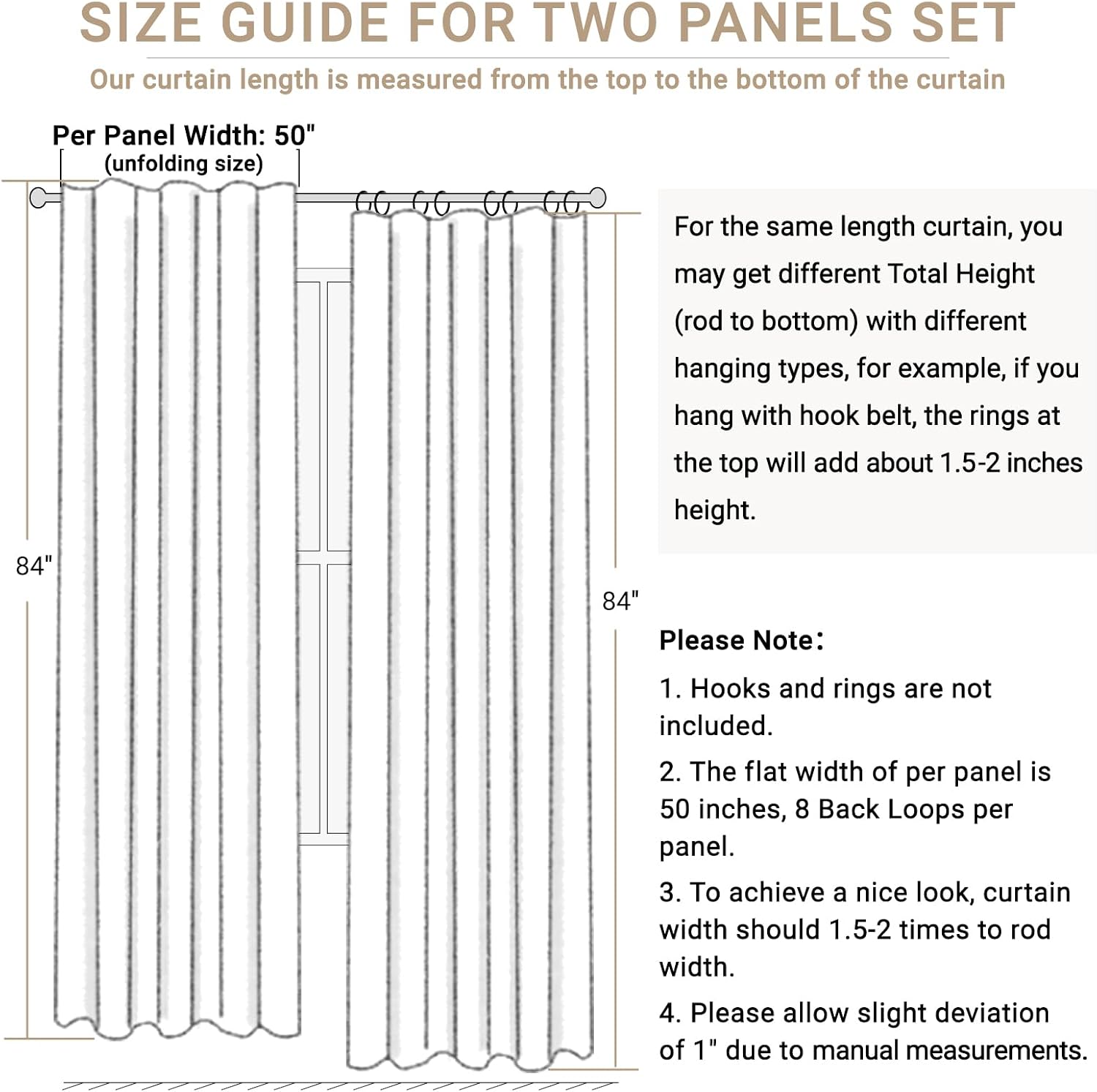 100BlackoutShield 100% Blackout Shield Linen Blackout Curtains for Bedroom 120 Inches Long, Back Tab/Rod Pocket Living Room Drapes, Thermal…