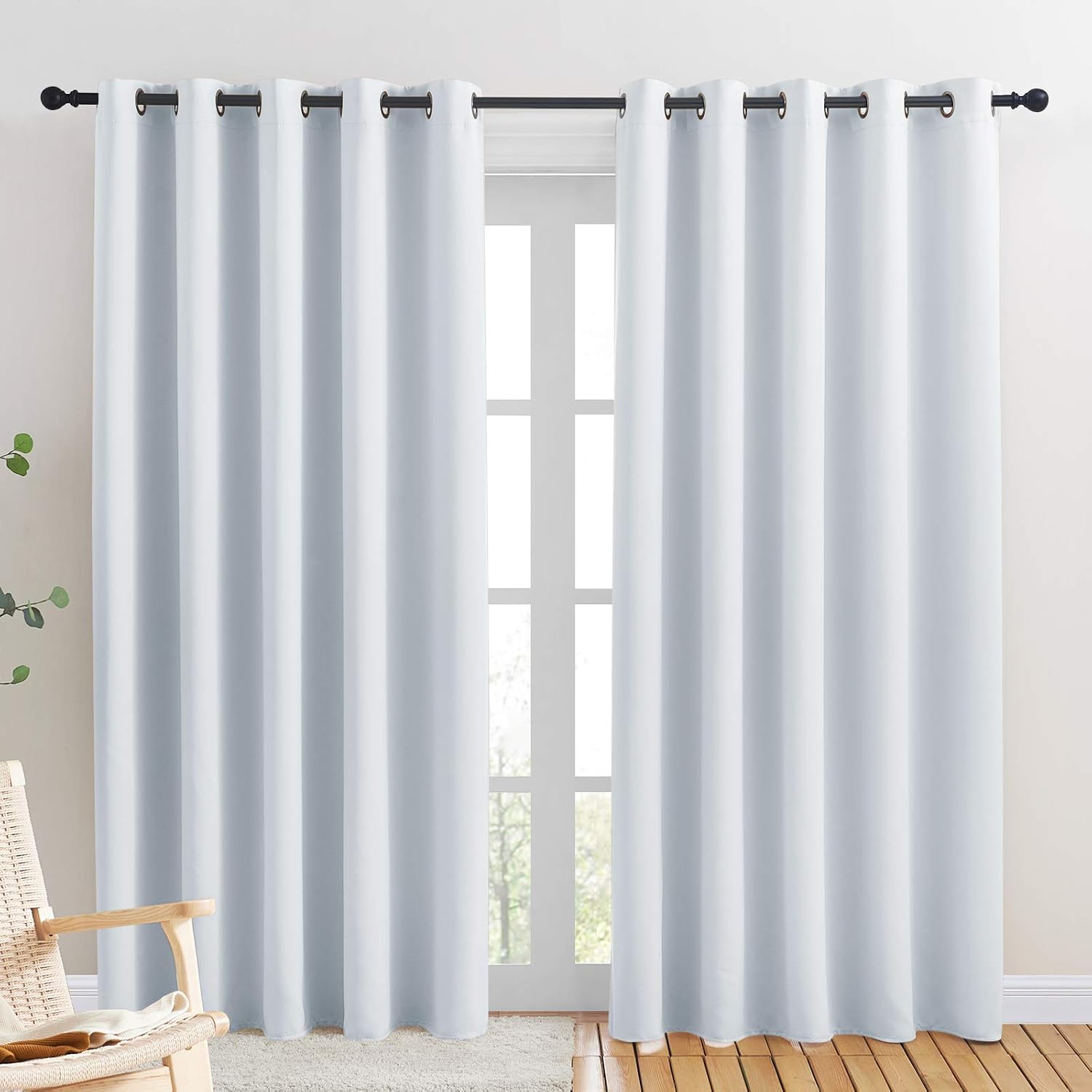 Nicetown Room Darkening Curtain Panels for Bedroom -easy maintenance Solid Thermal Insulated Grommet Room Darkening Draperies/Drapes…