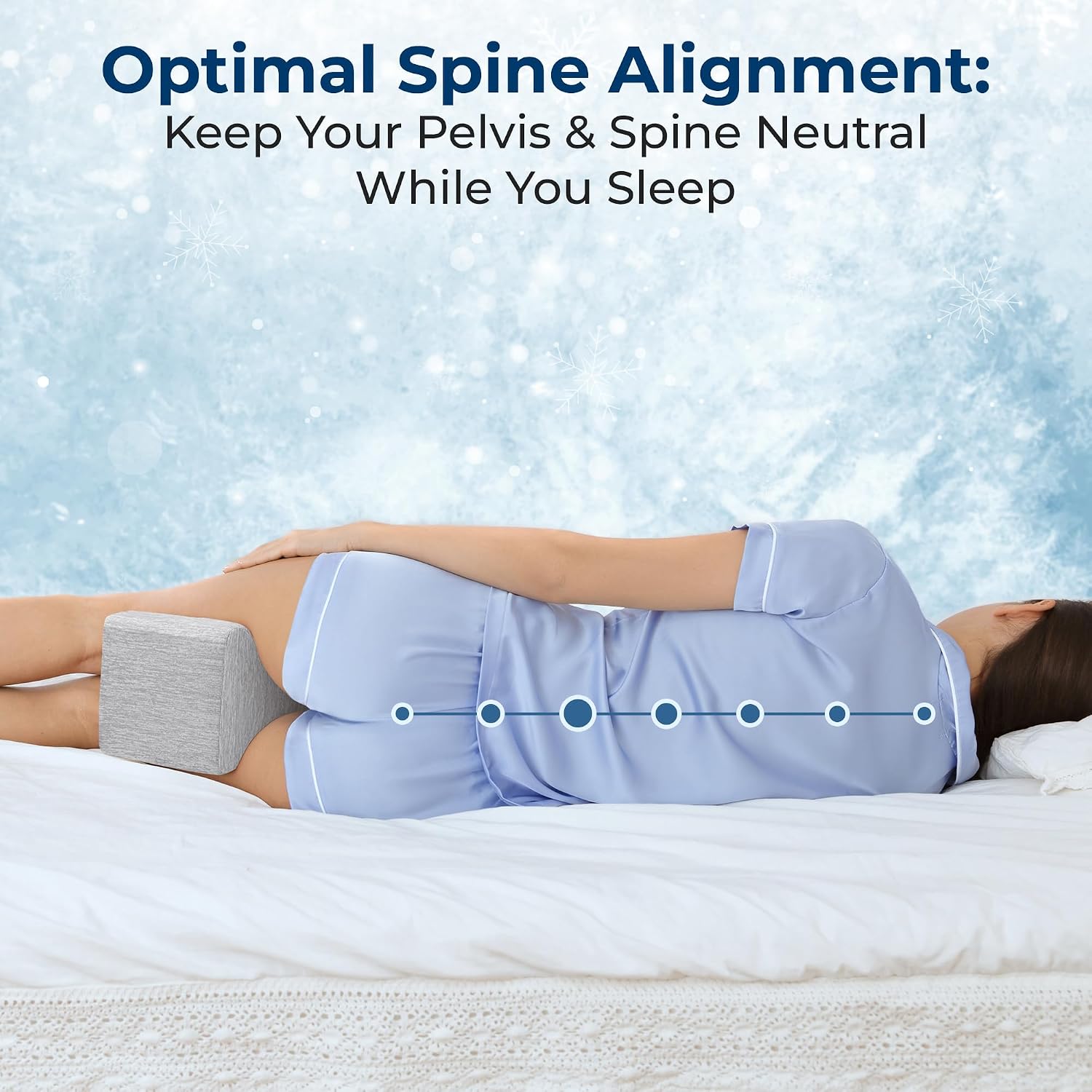 5Starsunited 5 STARS UNITED Large Knee Pillow for Side Sleepers - Hip, Memory Foam Leg Cushion for Side Sleeping - Between Legs Pillow for…