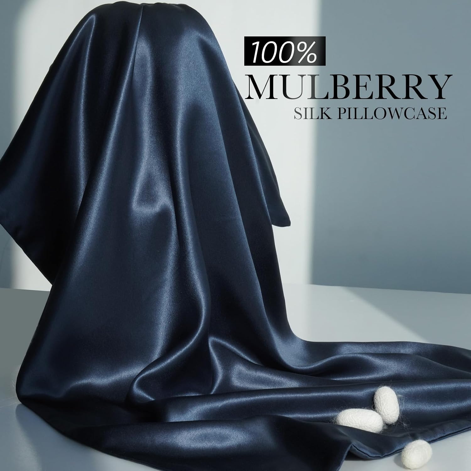 Jjimoo 100% Mulberry Silk Pillowcase for Hair and Skin, 22 Momme Pure Natural Silk Pillow Case Both Sided with Zipper, Pillow Cover for Wom…