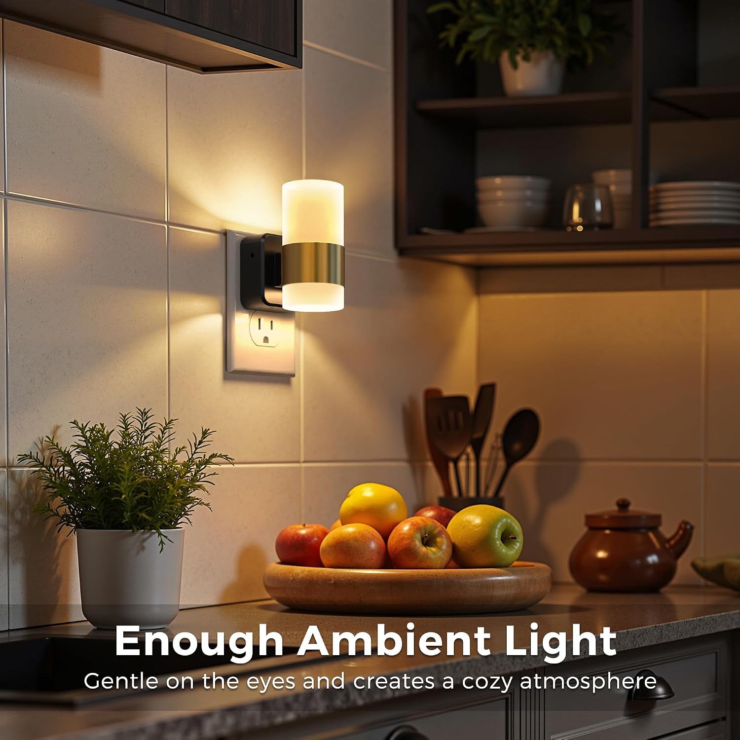 L LOHAS LED Night Light, Night Lights Plug into Wall, Dusk to Dawn Sensor,3000K Soft White, Brightness Adjustable,180°Rotating Acrylic…