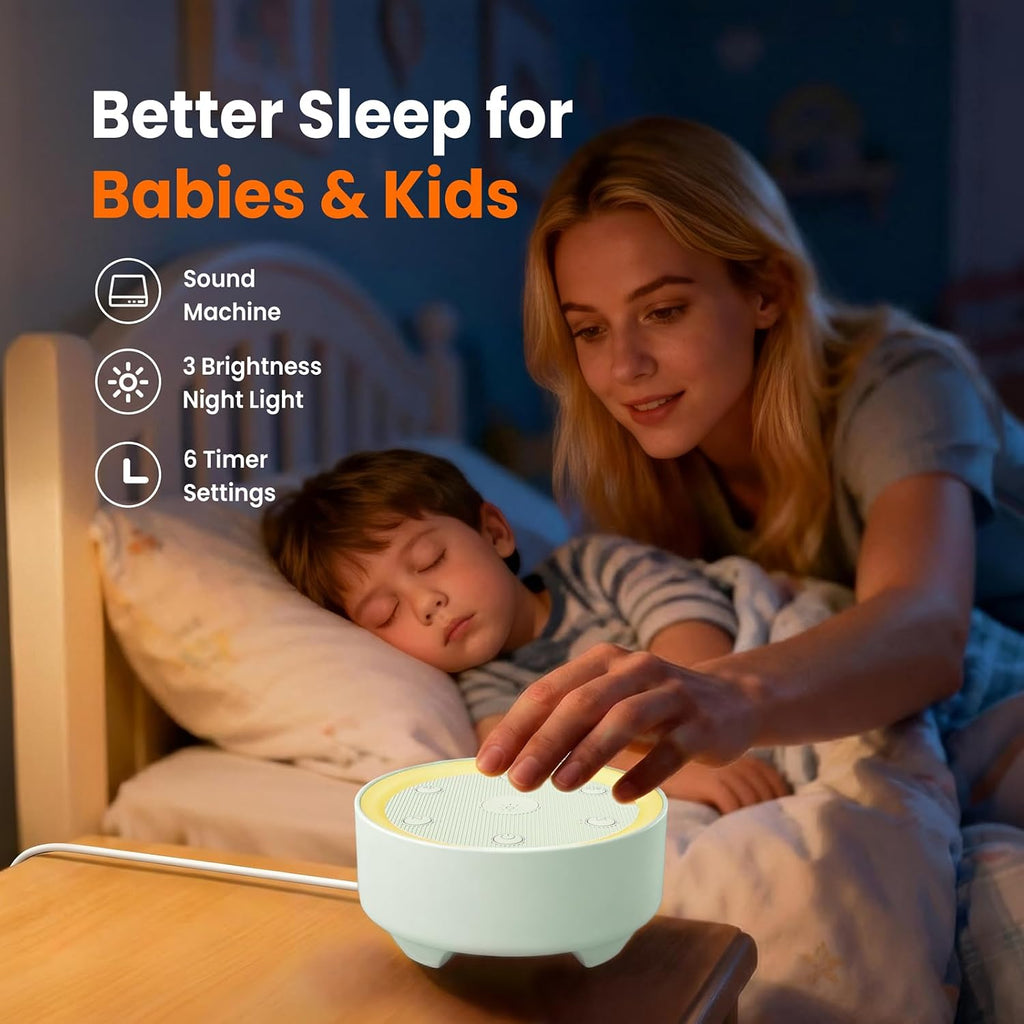 Kipcush Sleep Sound Machine - 21 High-Fidelity Non-Looping Sounds, Portable White Noise Machine for Baby, Kids & Adults, Dimmable Night…