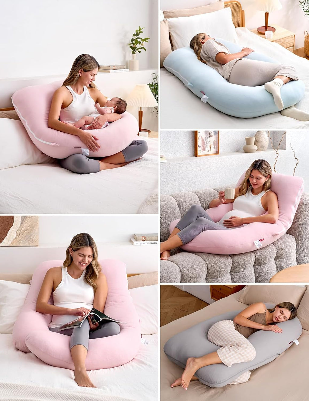 Momcozy Pregnancy Pillows for Sleeping, U Shaped Full Body Maternity Pillow for Side Sleeping - Support for Back, Legs, Belly, HIPS, 57 Inc…