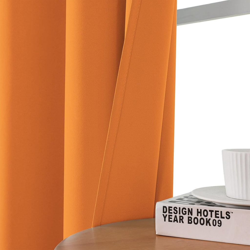 Cucraf Orange Blackout Curtains 84 inch Length 2 Panels Set, Room Darkening Drapes for Living Room Bedroom, Thermal Insulated Light Blockin…