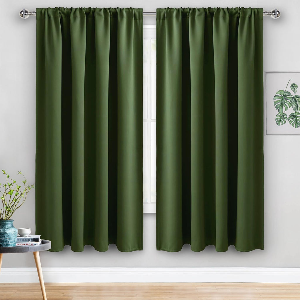 Jiuzhen Christmas Blackout Curtains for Bedroom - 60 Inch Wide Thermal Insulated Room Darkening Privacy Soundproof Curtains for Living Room…