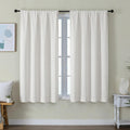 Simplebrand Ava Ivory Short Light Filtering Curtains for Bedroom 54 Inches Long 2 Panels Set, Solid Thermal Insulated, Energy Saving Window…