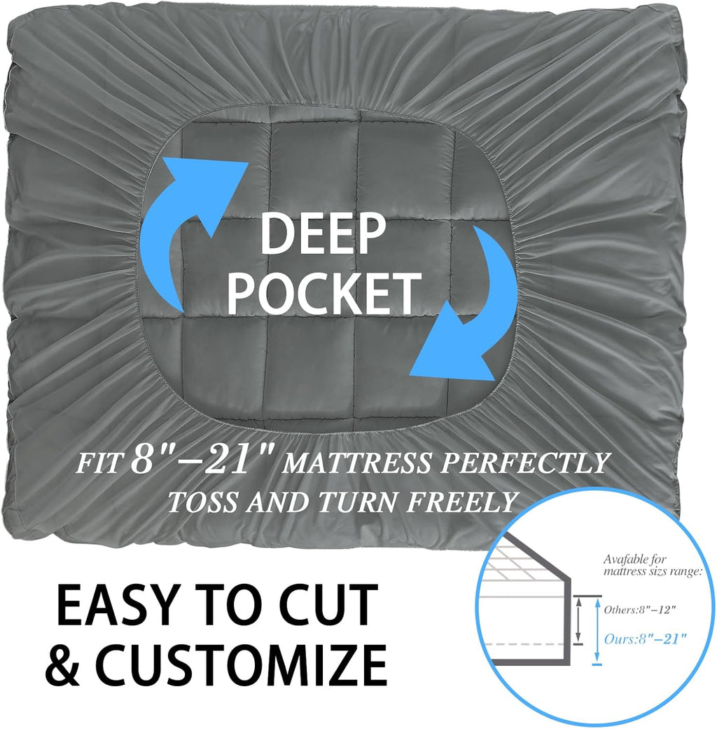 CYMULA Mattress Topper Super Queen Size - Extra Thick Cooling Mattress Pad Cover for Back Pain - Soft Mattress Protector Bed Topper…