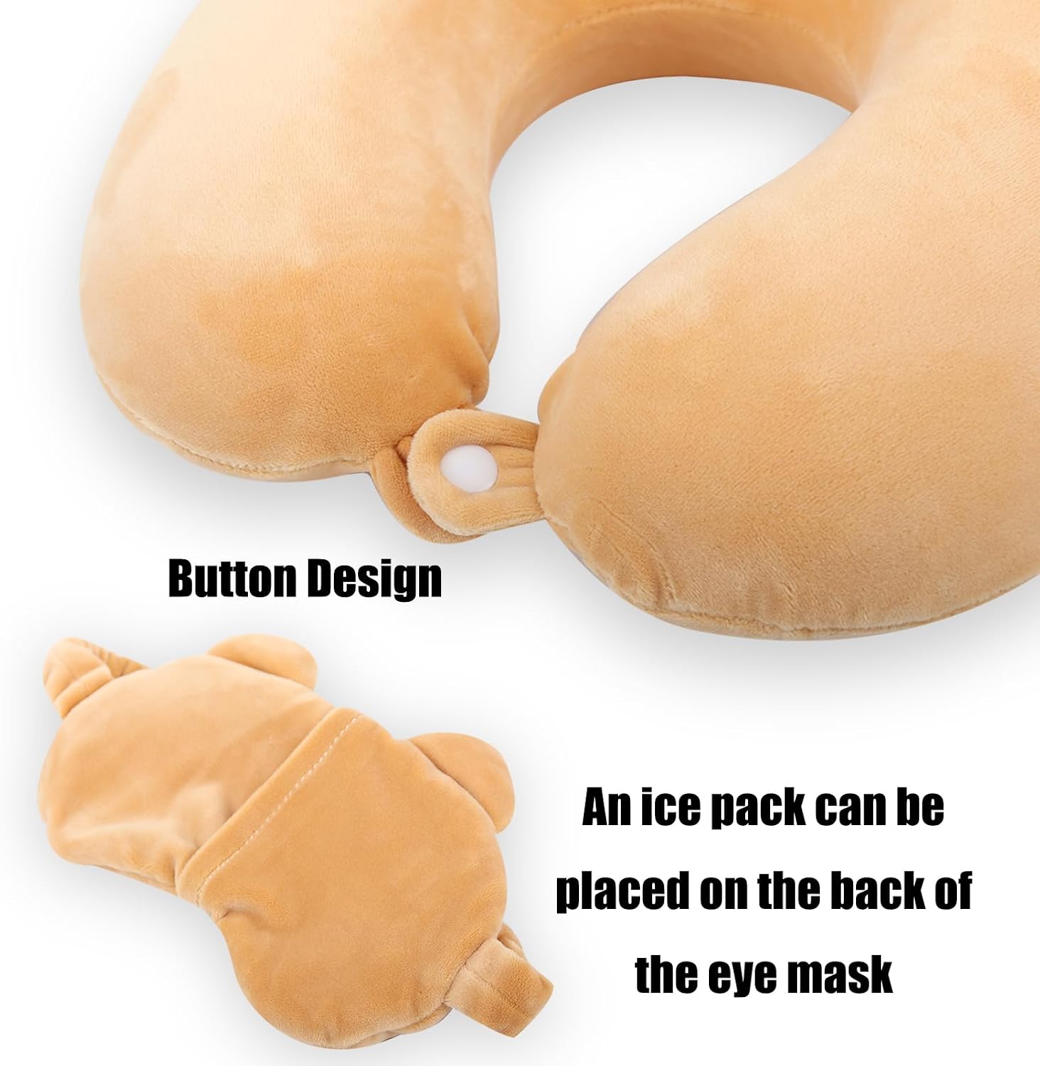 MissSoul Kids Neck Pillow for Travel with Sleep Eye Mask, Cute Travel Neck Pillow, Memory Foam Flight Sleeping Headrest Pillow for Boys & G…
