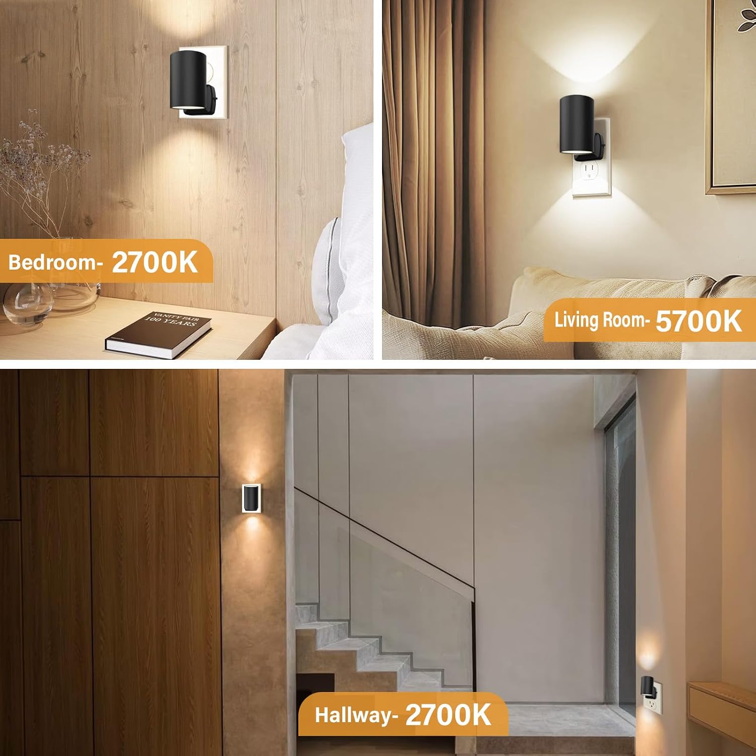 ETL Certified 5700K Night Light Plug in, Modern Night Lights Plug into Wall, Dusk to Dawn Sensor LED Nightlight, Cool White, Adjusted…