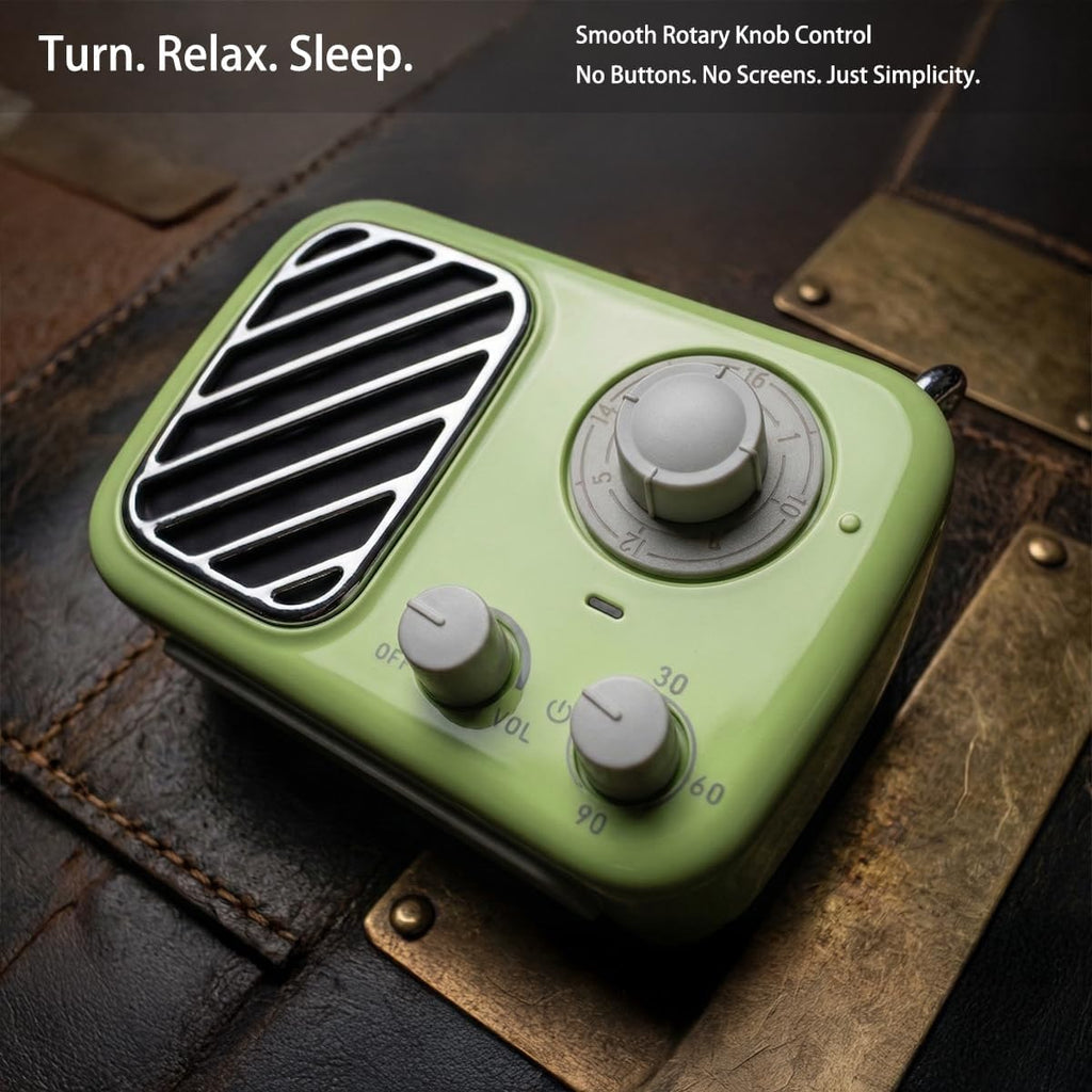 Portable White Noise Machine – Rechargeable, Vintage Knob Design, 16 Non-Looping Sounds for Baby & Adults, Travel Sound Machine with…
