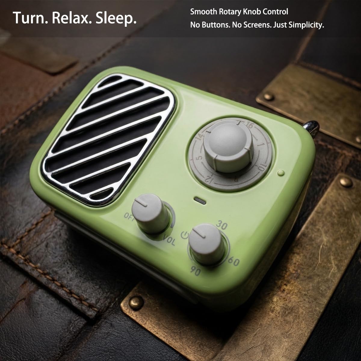 Portable White Noise Machine – Rechargeable, Vintage Knob Design, 16 Non-Looping Sounds for Baby & Adults, Travel Sound Machine with…