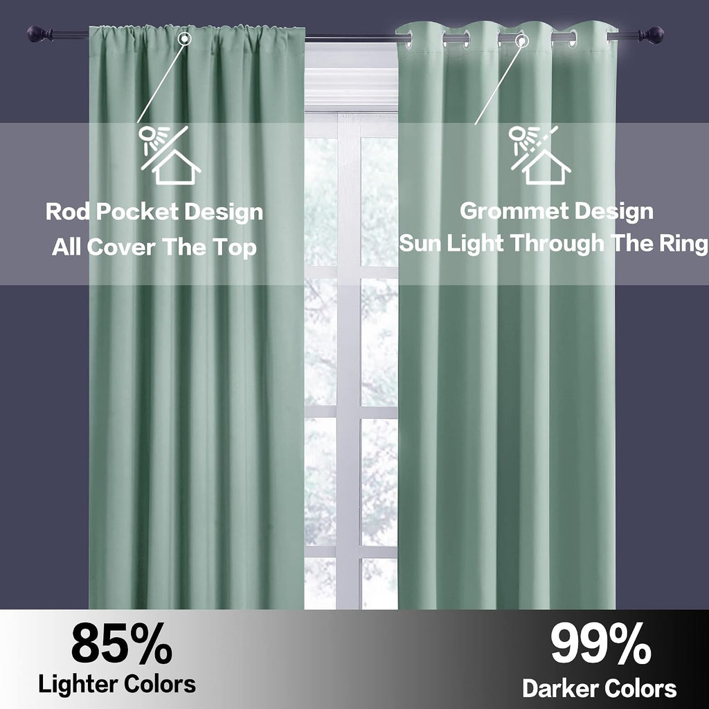 Rybhome RYB HOME Room Darkening Kitchen Curtains, Farmhouse Small Window Drapes Rod Pocket Energy Efficient Privacy Shades for Nursery Girl…