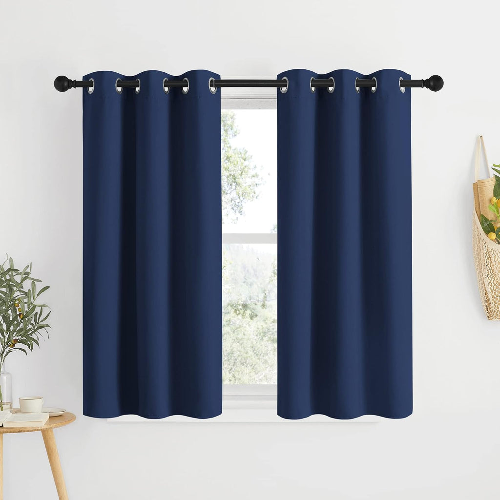 NICETOWN Blackout Draperies Curtains, All Season Thermal Insulated Solid Grommet Top Blackout Curtains/Drapes for Kid's Room (Navy, 1…