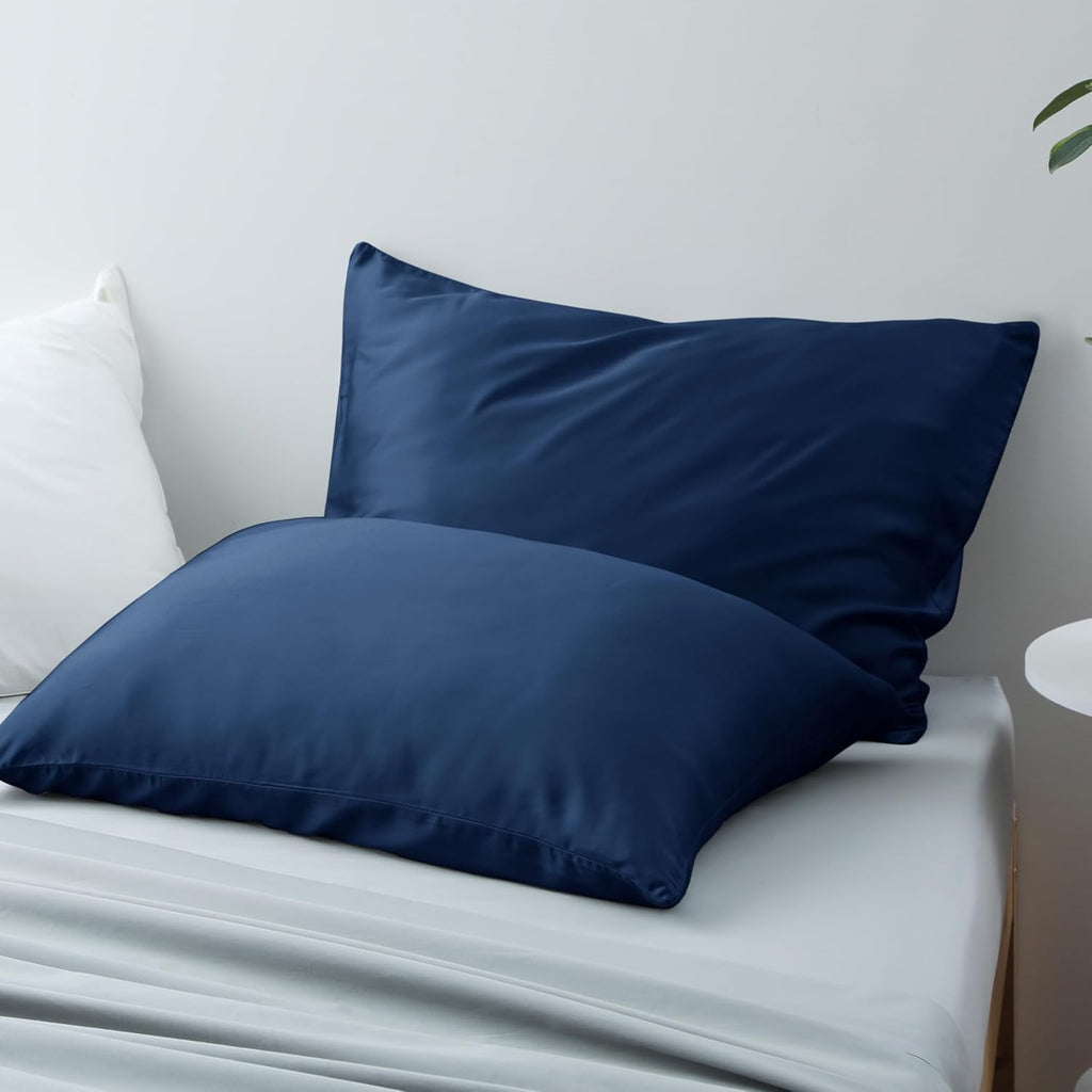 4-Pack Bamboo Viscose Zippered Pillow Cases Queen Size, 400 Thread Count Cooling Pillow Protectors for Hot Sleepers, Luxurious Hotel…