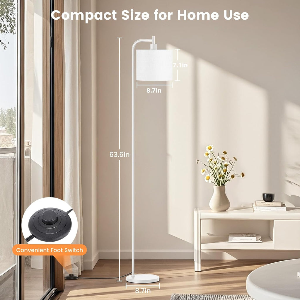SIBRILLE Floor Lamp with Linen Shade, Dimmable Tall Standing Lamp with Remote Control & 3 Color Temperatures, Modern Corner Floor Lamps…