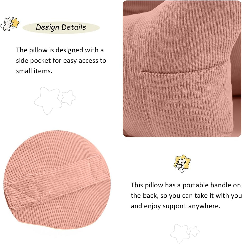 Ceanlex Reading Pillow for Kids, Teens Backrest, Cute Star Shape Bed Rest Chair with Armrest, Support Cushion for Sitting in Bed, Couch, Be…