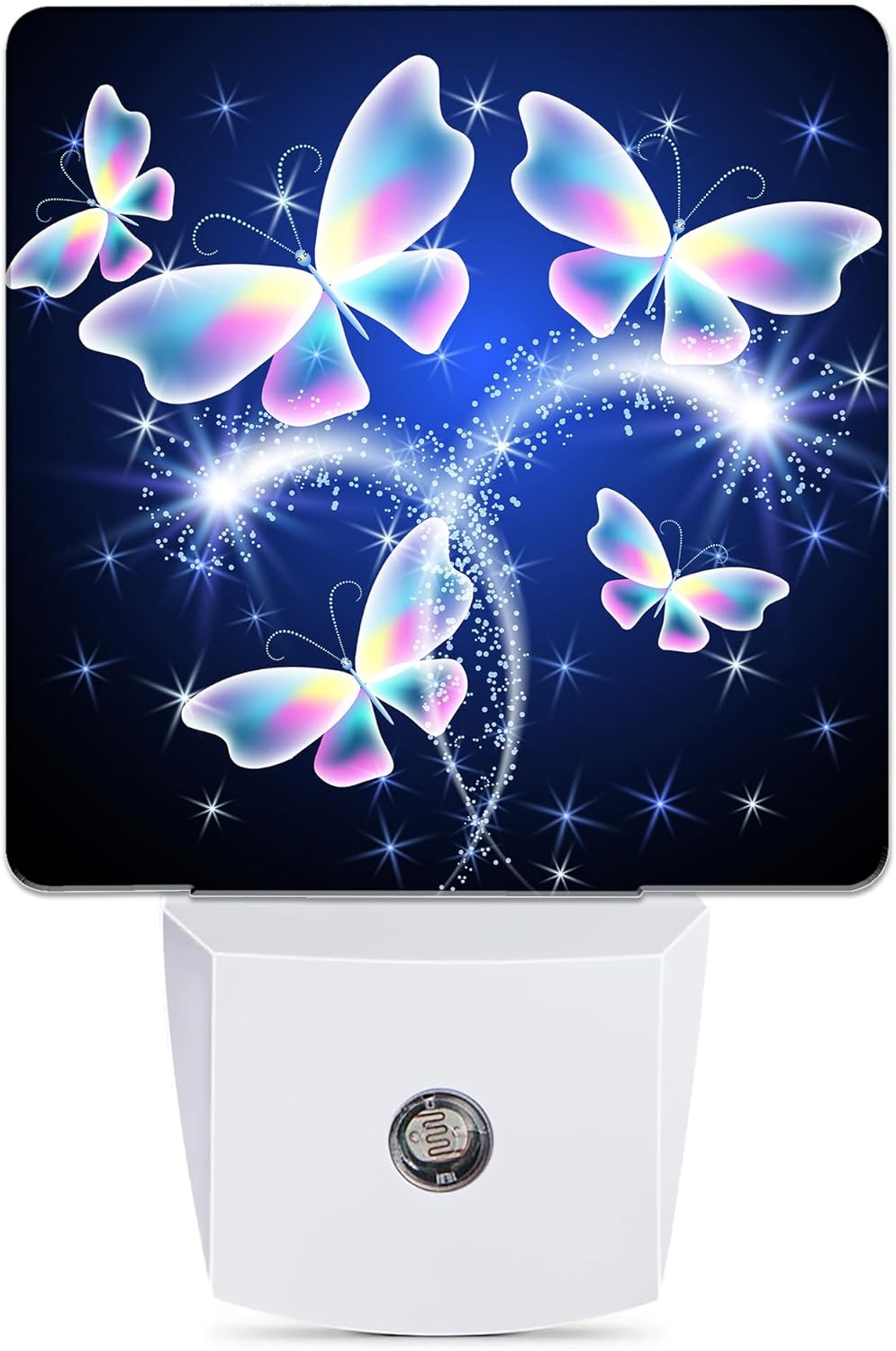 Transparent Butterfly Night Light, Glowing Firework Night Lights Plug into Wall Decor for Bedroom, Bathroom, Hallway, Kitchen, Dusk to…