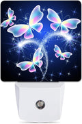 Transparent Butterfly Night Light, Glowing Firework Night Lights Plug into Wall Decor for Bedroom, Bathroom, Hallway, Kitchen, Dusk to…
