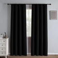 Igemaeve Black 100% Blackout Curtains 84 Inch Length 2 Panels Set, Black Out Curtains for Bedroom 84 Inch Long, Rod Pocket Energy Saving Ro…