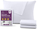 CirclesHome Pillow Protectors 8 Pack King Zippered - 100% Cotton Breathable Pillowcases - Protects Pillows from Dirt, Dust and Debris (King…