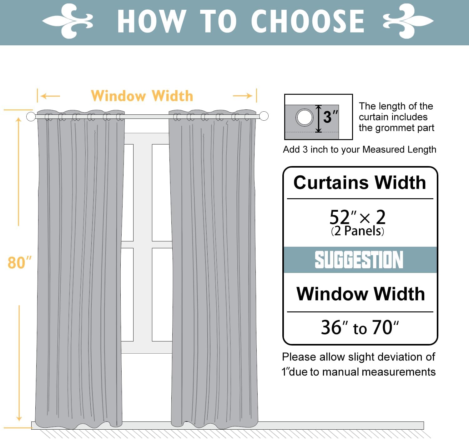 ChrisDowa 100% Blackout Curtains 80 inch Long for Bedroom with Black Liner, 2 Thick Layers Total Blackout Thermal Insulated Grommet Window…