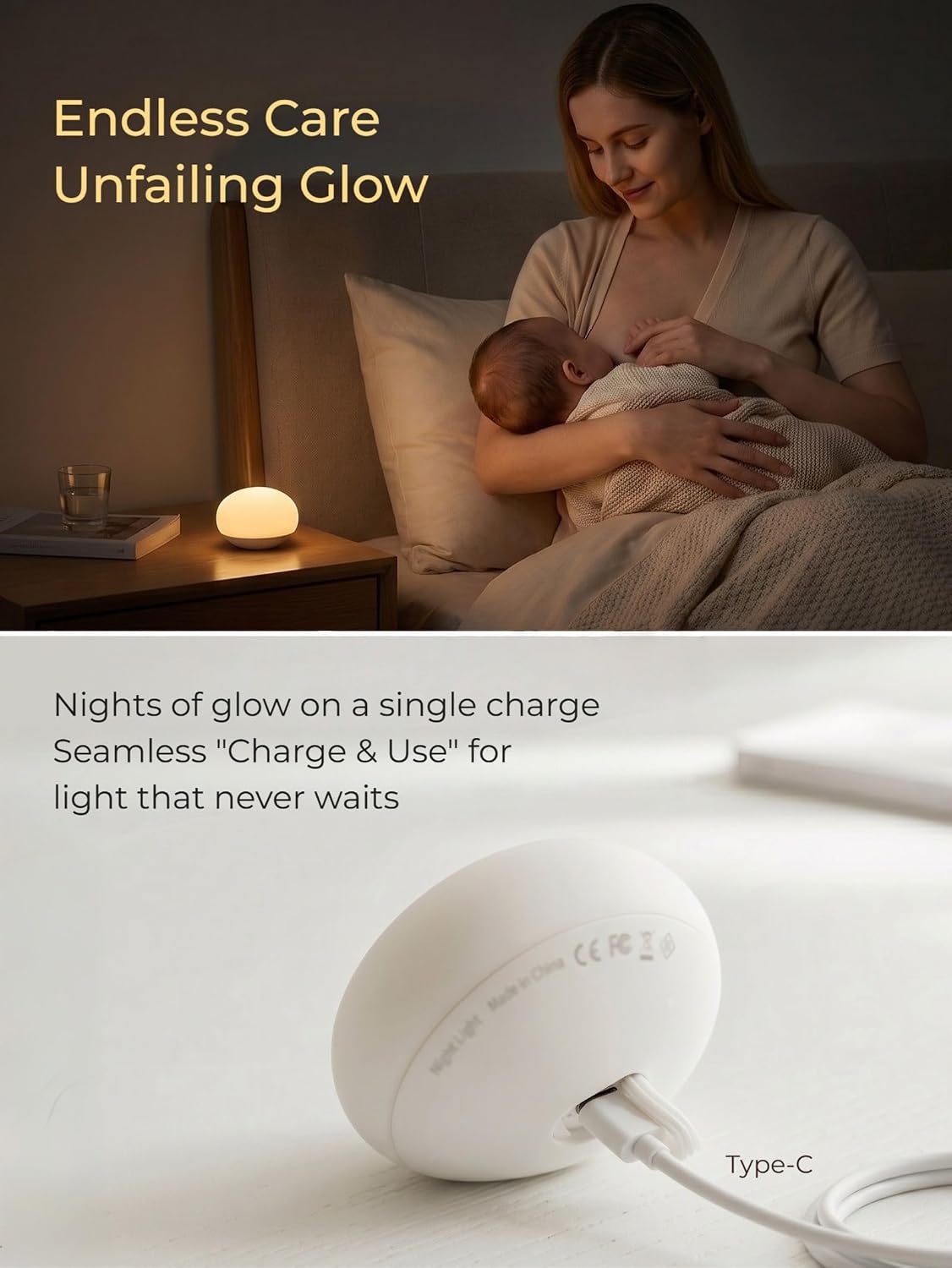 EASZZZ EASZZZ Baby Night Light, Nursery Night Lamp for Breastfeeding, Soft BPA Free Silicone Touch Night Lamp, Eye Caring, Easy Flip…