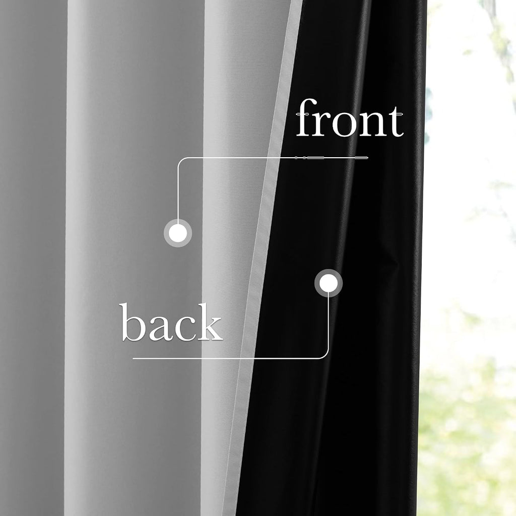 Nicetown 100% Blackout Off White Curtains for Bedroom, Grommet Thermal Window Treatments Portable Curtains Lightweight Travel Shades for Li…