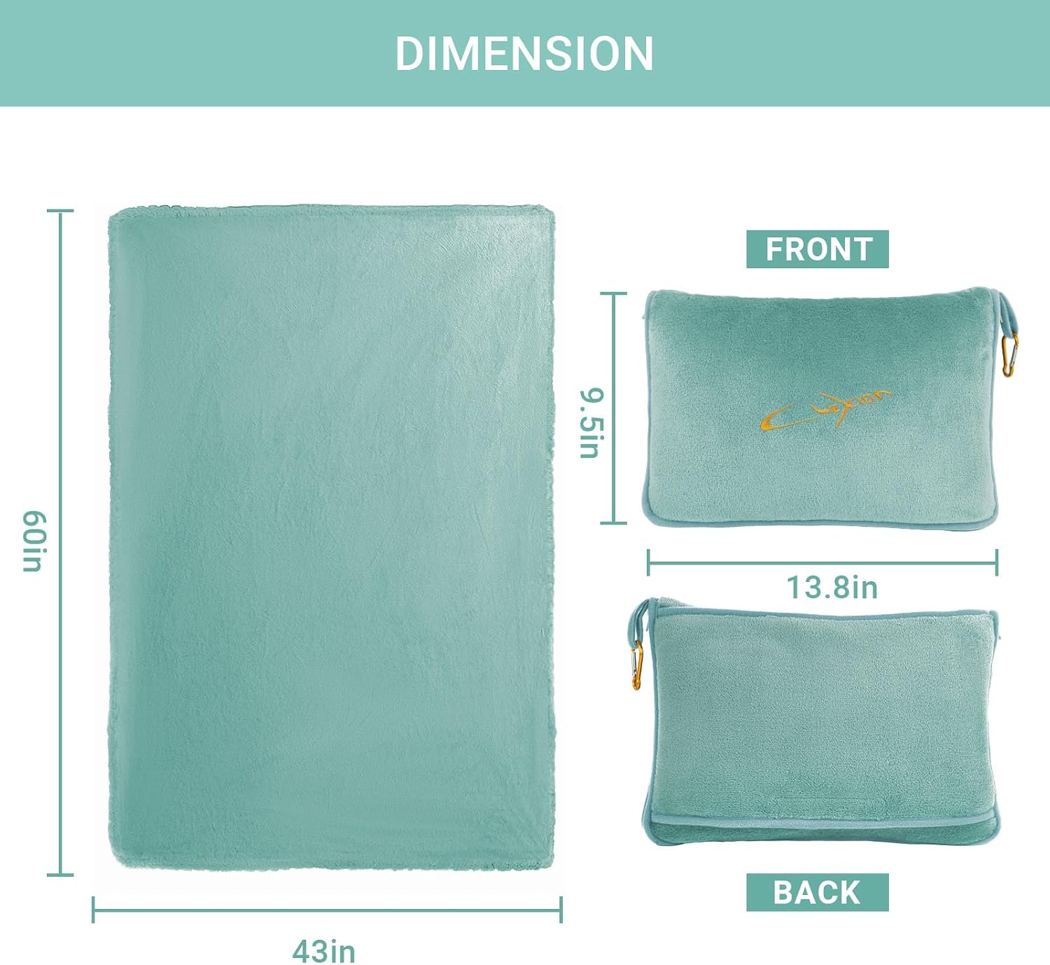 Travel Blanket & Pillow Set, 300 GSM Soft Fleece, 60x43 Inches, 3-in-1 Airplane Blanket, Travel Pillow and Blanket Set, Travel Blanket…