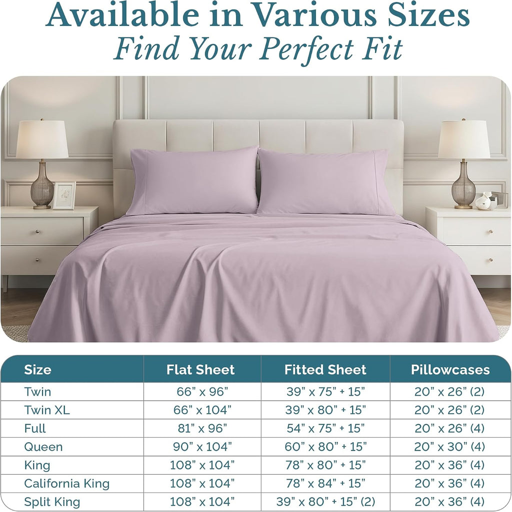 Casa Platino Queen Bed Sheets, 6 Piece 100% Cotton Set, 500 Thread Count Sateen Sheets for Queen Size Bed, Silky Smooth and Breathable…