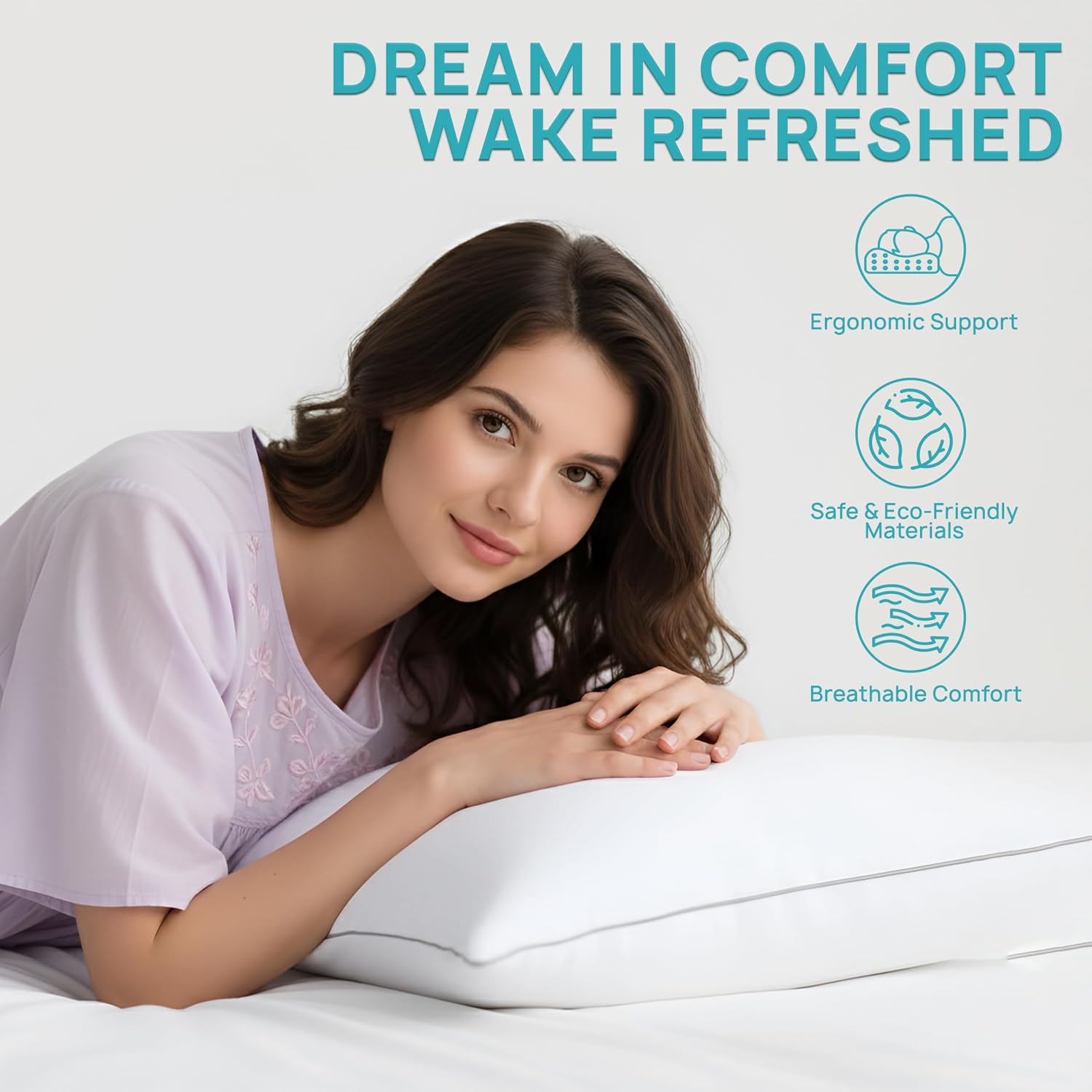 2 Pack Hotel Collection Bed Pillows Standard/Queen Size Set of 2 - Original Soft Down Alternative Pillow for Sleeping - Soft Support for…