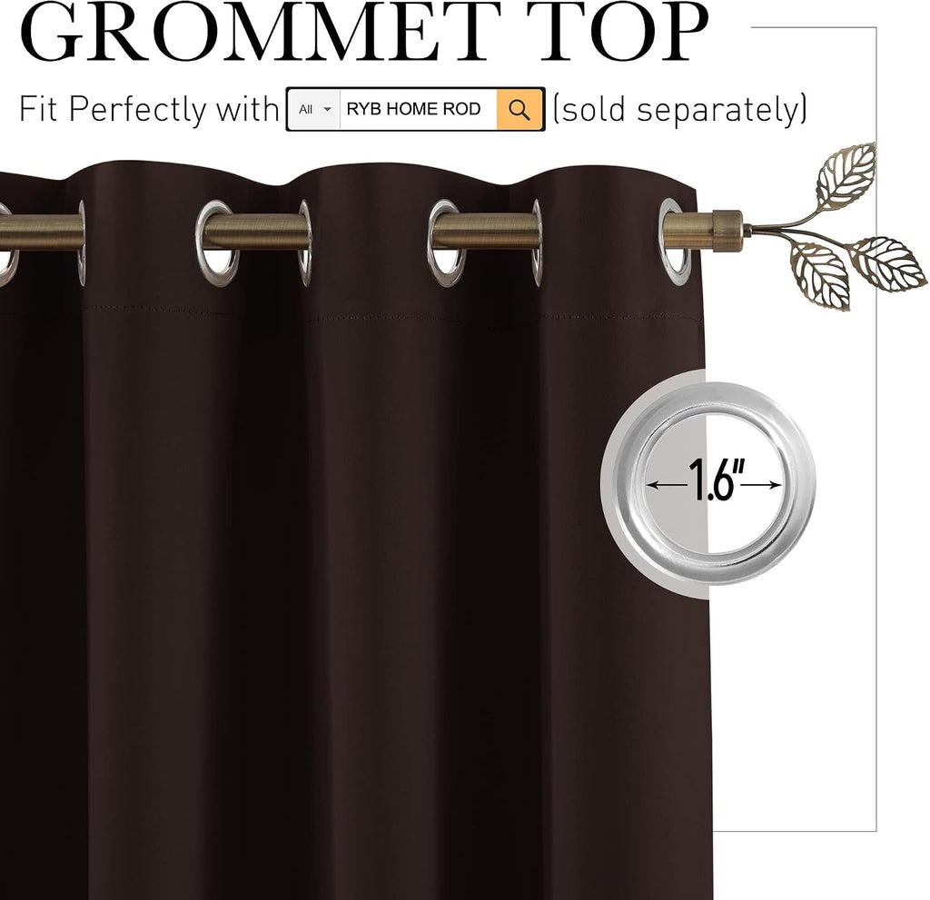 Rybhome RYB Home Room Divider Curtains Total Privacy Screen Thermal Insulated Soundproof Curtains Blinds for Living Room Shared Apartment B…