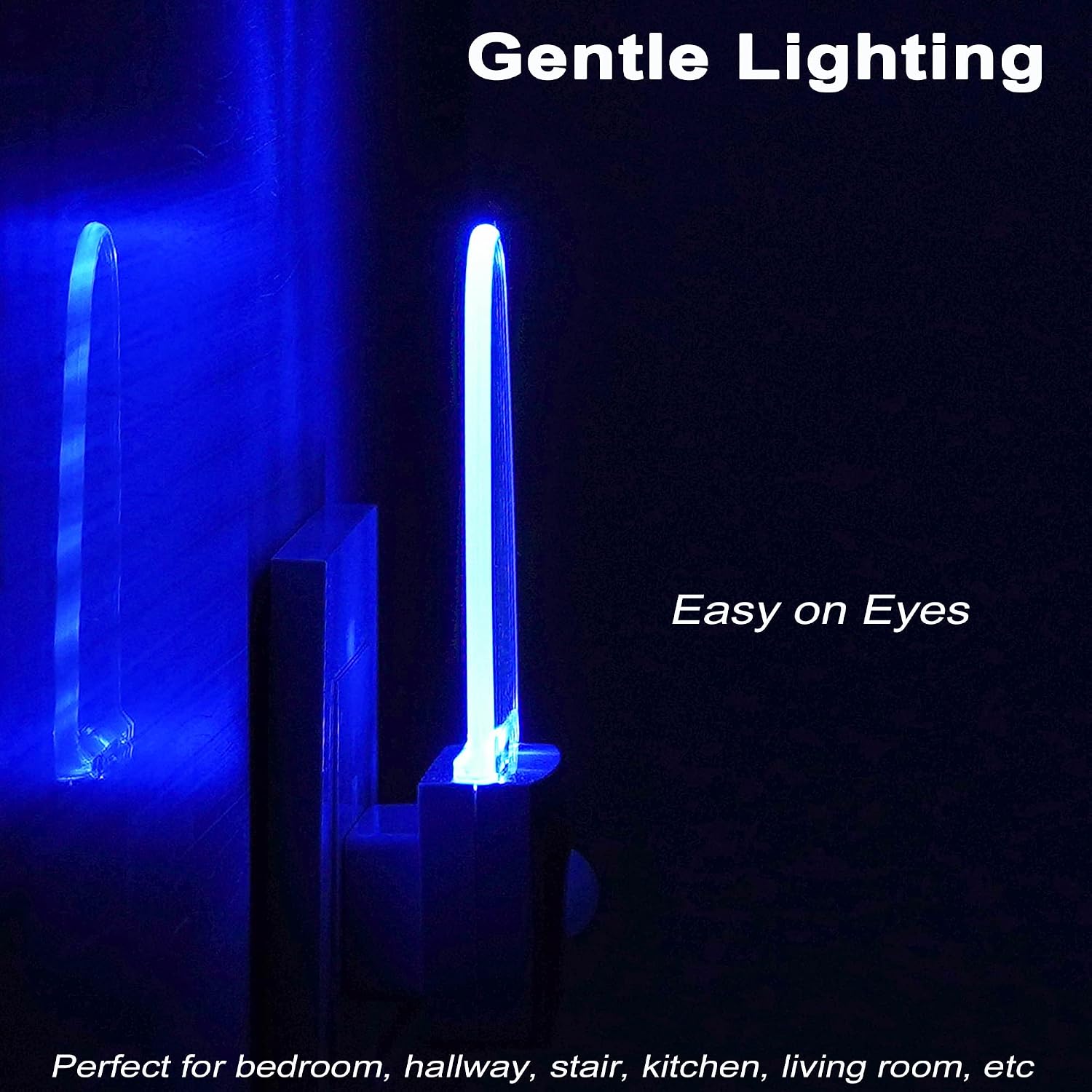 GREENIC Blue Motion Sensor Night Light Plug in 2 Pack, 0.5W LED Motion Detector Night Light Lamp, Automatic Motion Activated Nightlights…