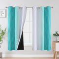 Estelartextiler Estelar Textiler Teal and Greyish White Blackout Curtains & Drapes for Bedroom, Thermal Insulated Ombre Blackout Drapes, Ro…