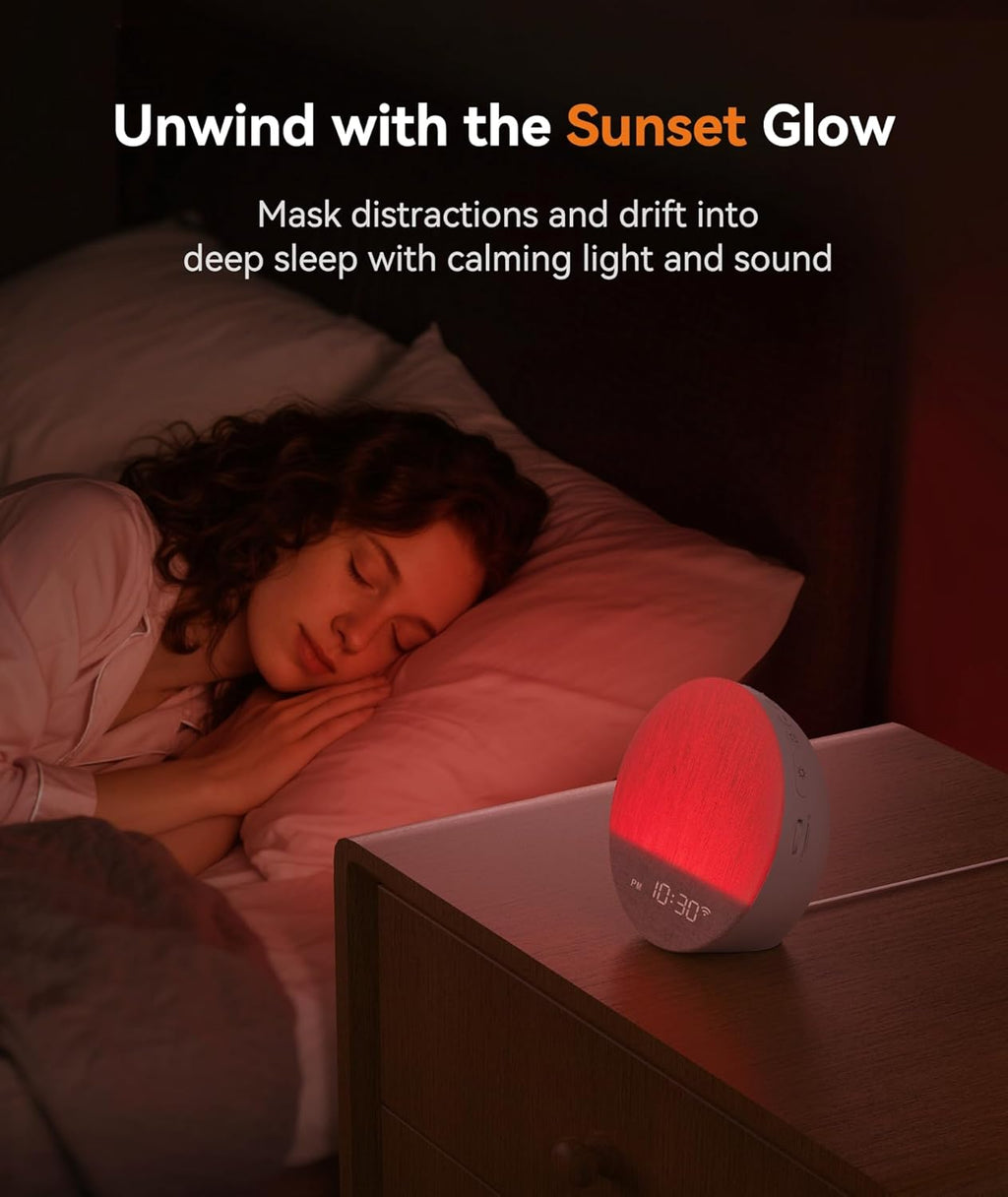 Dreamegg Sunrise 1+ Sound Machine, Sunrise Alarm Clock, Night Light, APP Control, Sleep Routines, Favorites Mode, 34 Soothing Sounds…