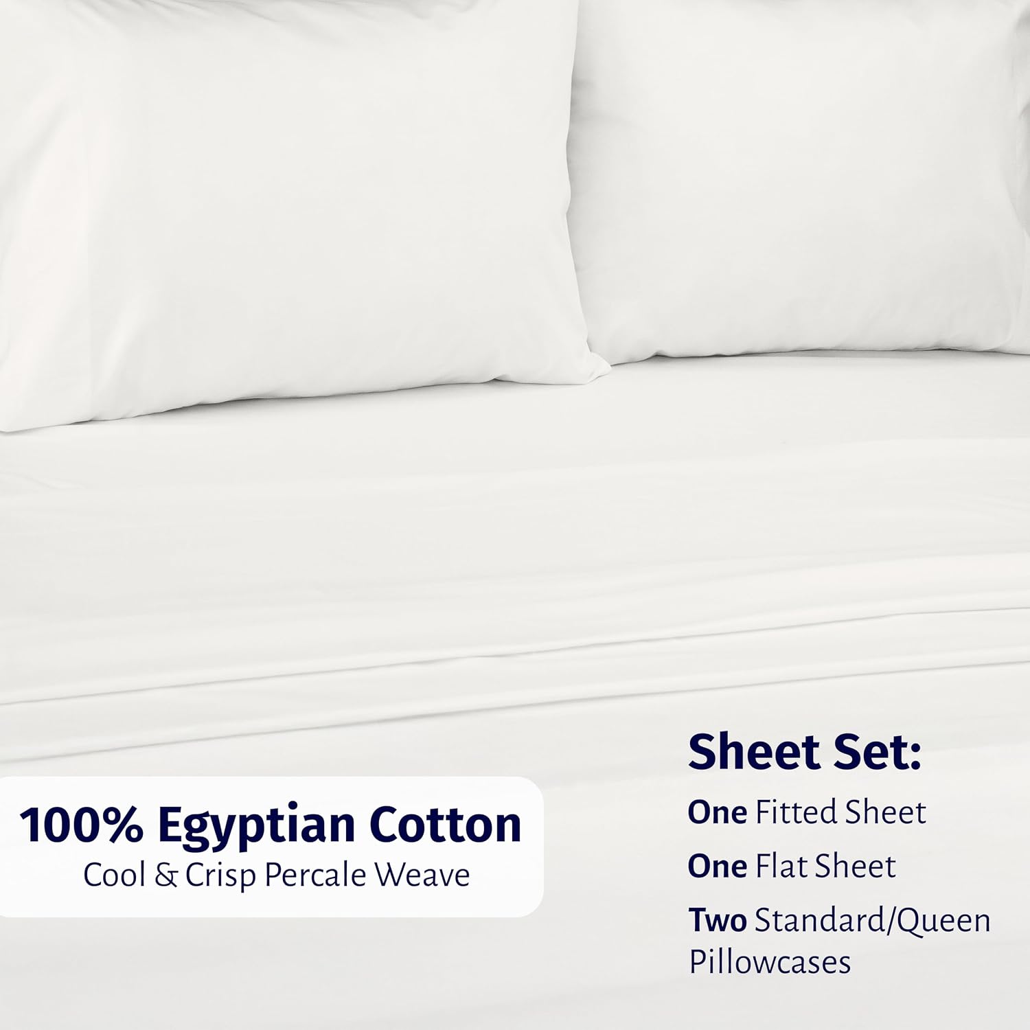 CaliforniaDesignDen California Design Den Full Size Sheets Set - Certified 100% Egyptian Cotton Percale Sheets Full Size with Deep Pockets,…