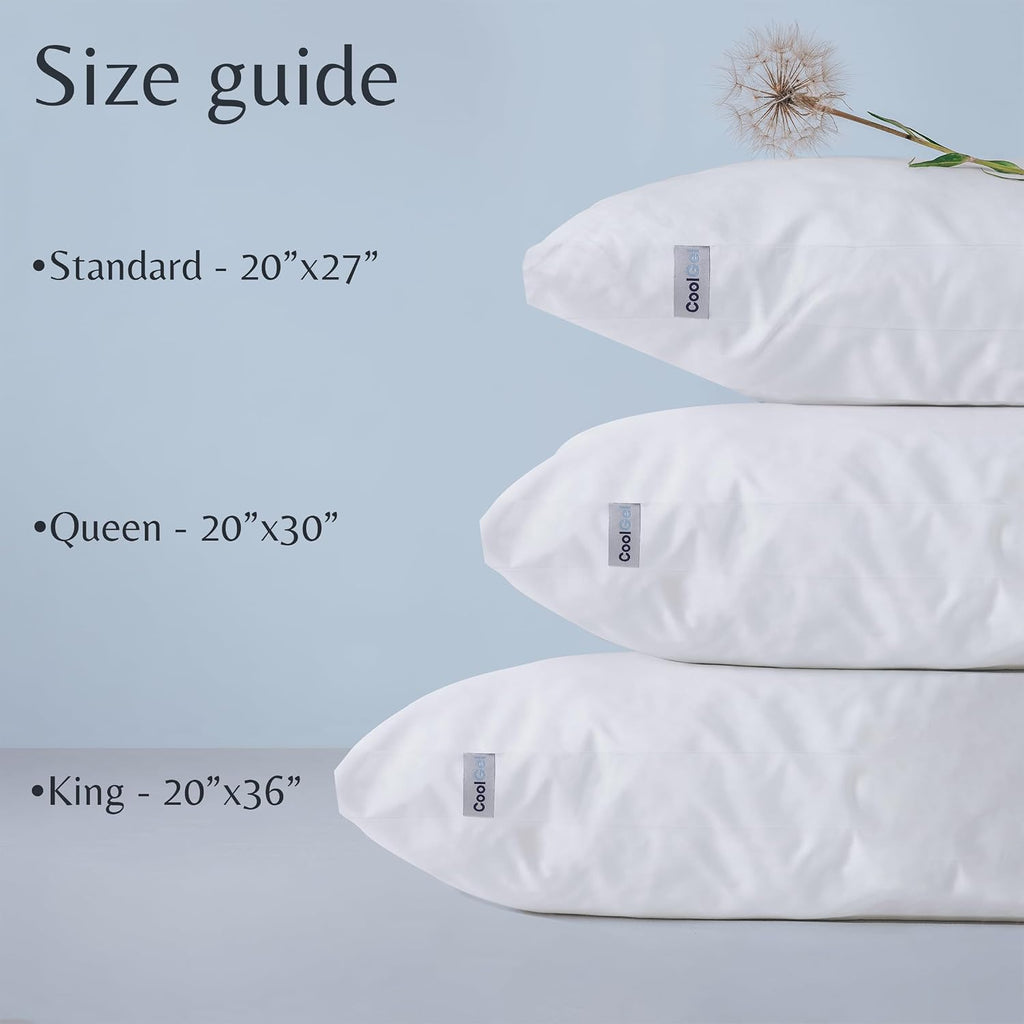 Coolgel COOL GEL Down Alternative Pillow, Soft and Comfortable (1, King (U.S. Standard)) White