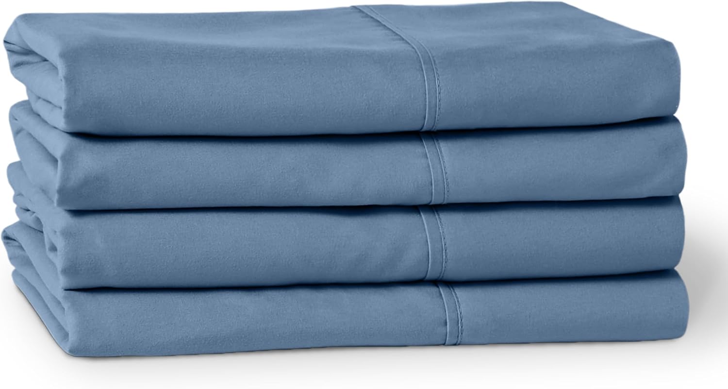 BareHome Bare Home Microfiber Bulk Pillow Cases - Standard/Queen Size Set of 4 - Cooling Pillowcases - Double Brushed - Coronet Blue Pillow…