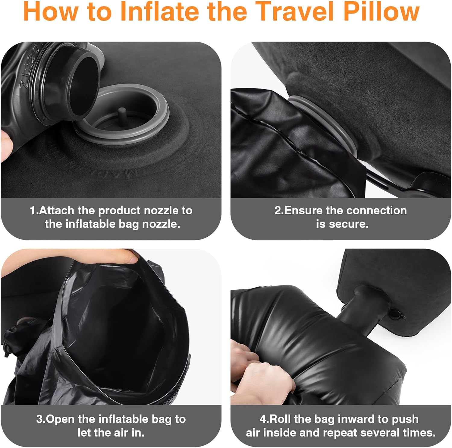 Maliton Inflatable Foot Rest Pillow for Travel, Kids Airplane Bed, Adjustable 3 Layers Height Leg Pillow of Air Travel Essentials, Car…