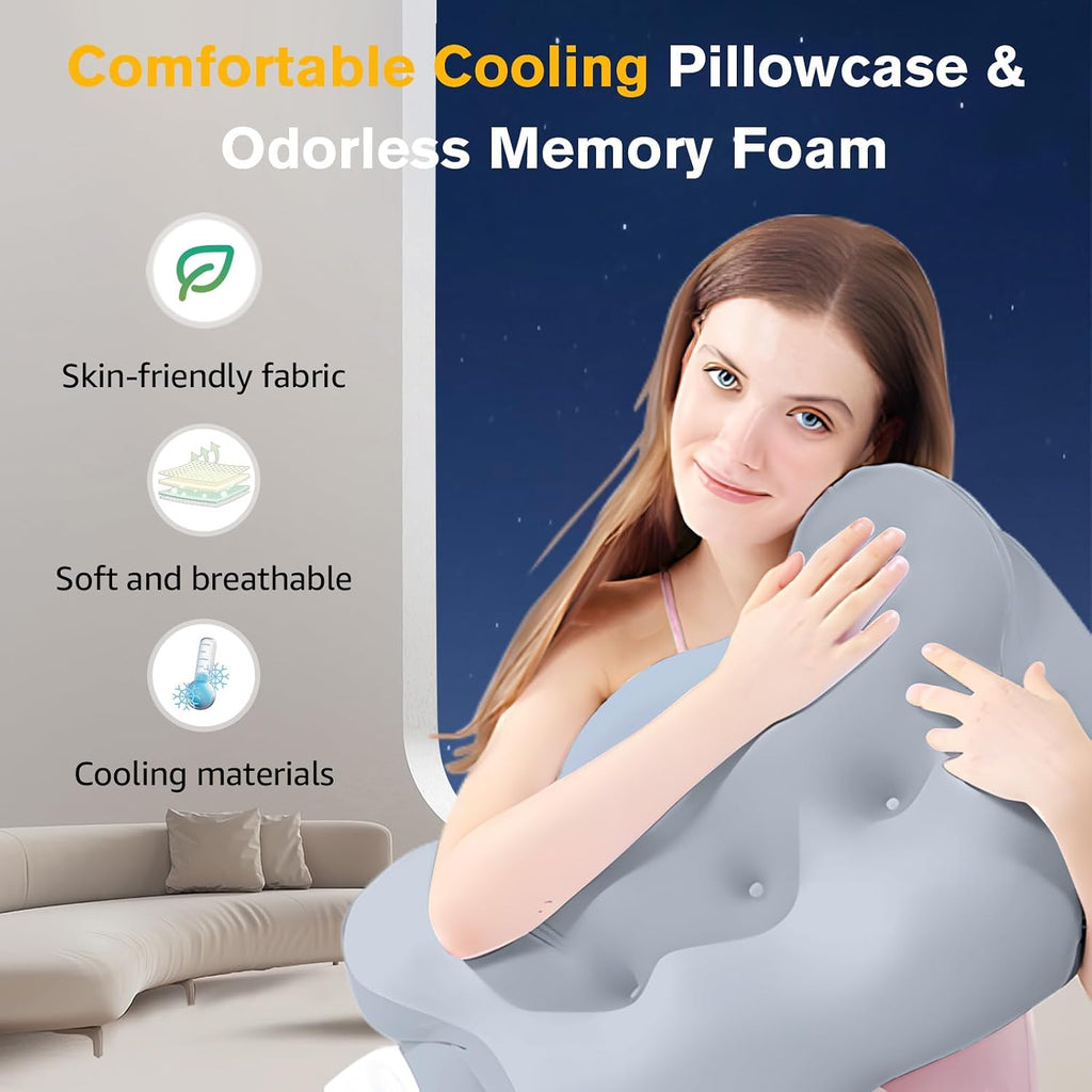 thyHomeHappyLife Cervical Neck Pillow, Pillows for Neck and Shoulder Pain, Contour Pillow, Neck Pillows, Pillow for Neck, Side Sleeper…