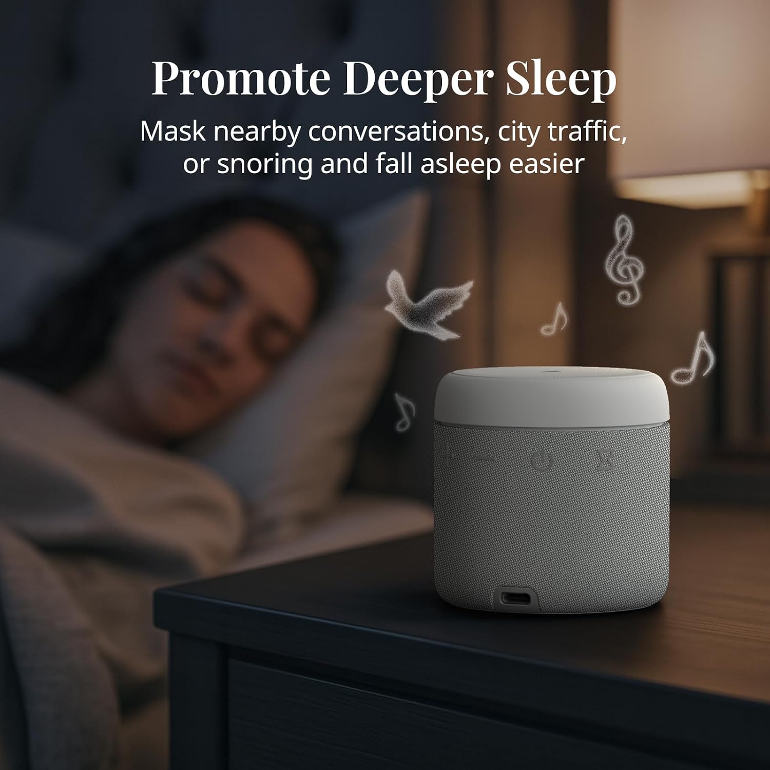 ANJANK White Noise Sound Machine with Wireless Charger Stand, 20 Soothing Sleep Sounds, 32-Levels Volume, Auto-Off Timer, Magnetic…