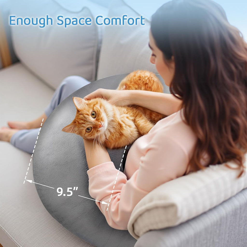 Pyurifai Crochet Pillow for Lap Support - Reading Pillow for Laptop with Extra Back Pillow for Support, Enlarged Gaming Pillow for Lap, Mul…