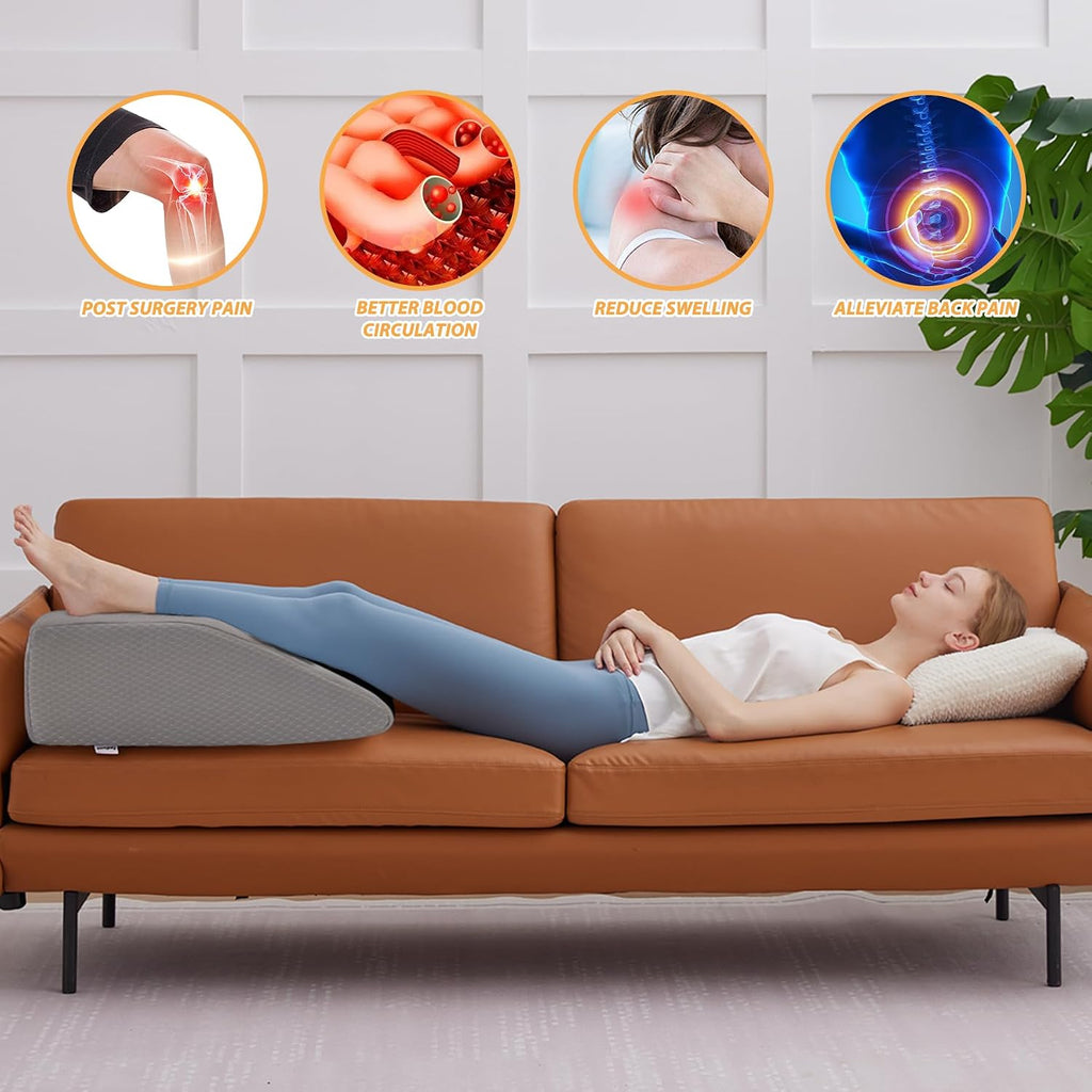 Bedluxe Leg Elevation Pillows, Leg Pillows for Sleeping, Cooling Gel Memory Foam Top, Wedge Pillow for Legs, Leg Wedges for Circulation…