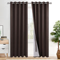 Xwzo 100% Blackout Curtains 84 Inches Length with Tiebacks- Full Shade Window Drapes Thermal Insulated Double Layer with Black Liner for Be…