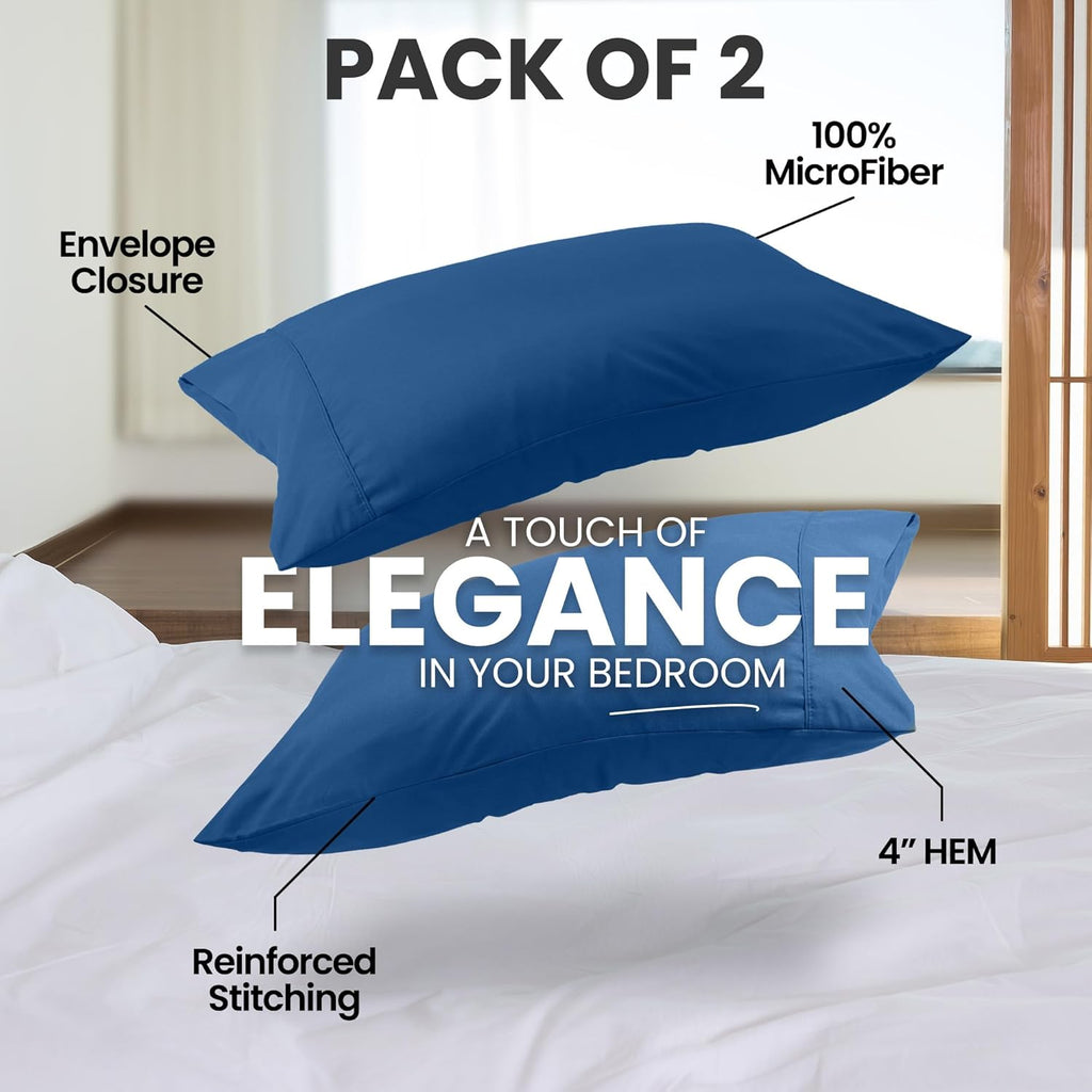Utopiabedding Utopia Bedding Queen Pillow Cases - 2 Pack - Envelope Closure - Soft Brushed Microfiber Fabric - Shrinkage and Fade Resistant…