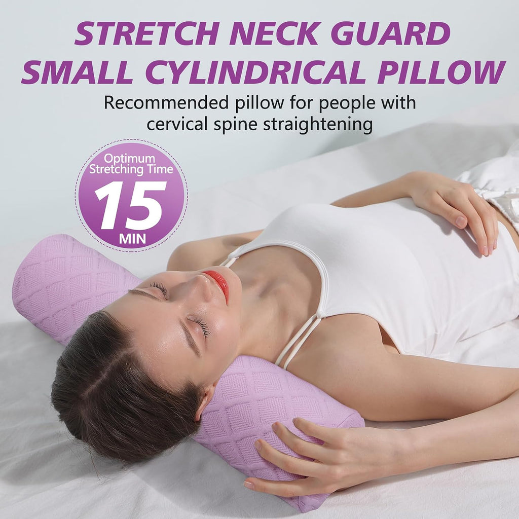 Cozyth Cervical Roll Pillow, Medium Soft Memory Foam Neck Round Pillow Cylinder Bolster Pillow for Sleeping, Round Neck Support for Bed…