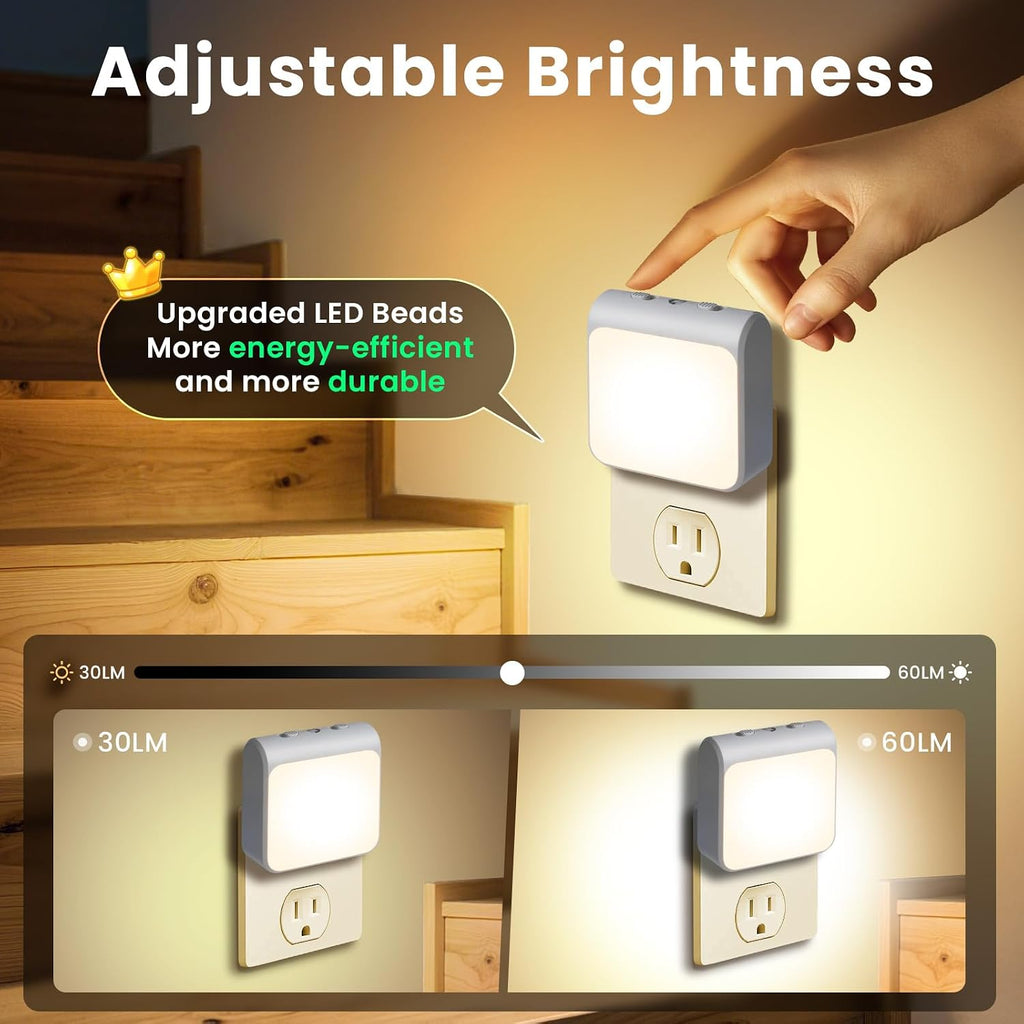 12-Pack Dimmable LED Night Lights Plug into Wall with Dusk to Dawn Sensor, 50lm Plug in Night Light Color & Brightness Adjustable…