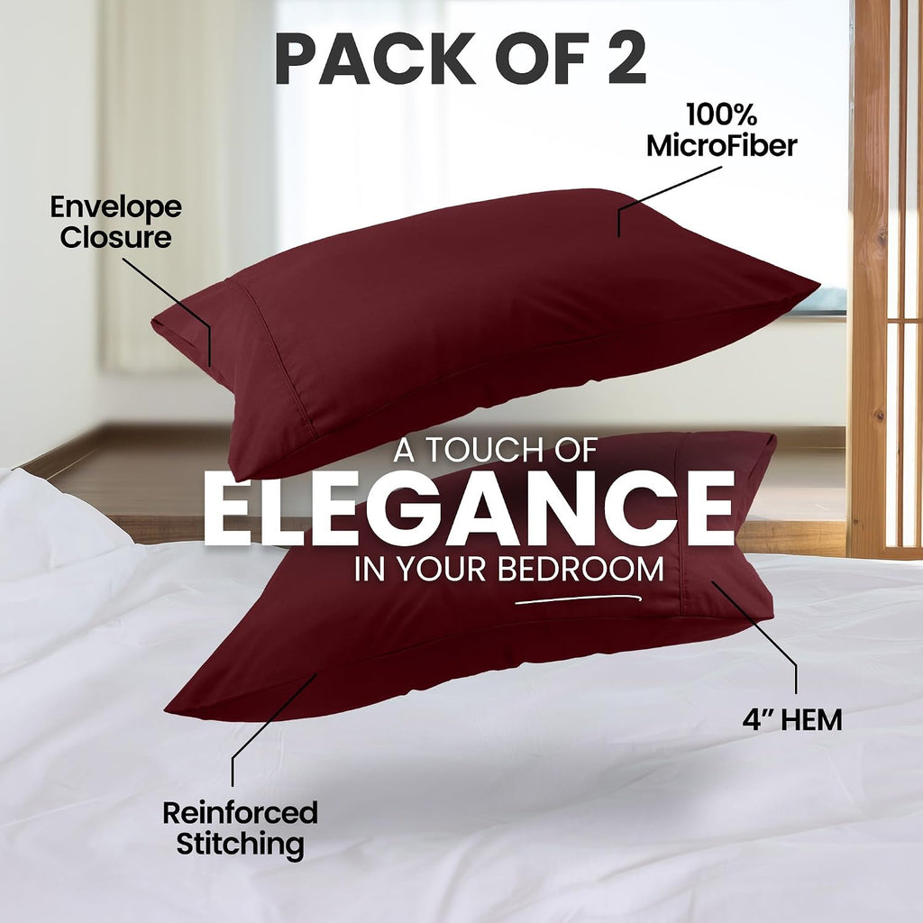 Utopiabedding Utopia Bedding Queen Pillow Cases - 2 Pack - Envelope Closure - Soft Brushed Microfiber Fabric - Shrinkage and Fade Resistant…