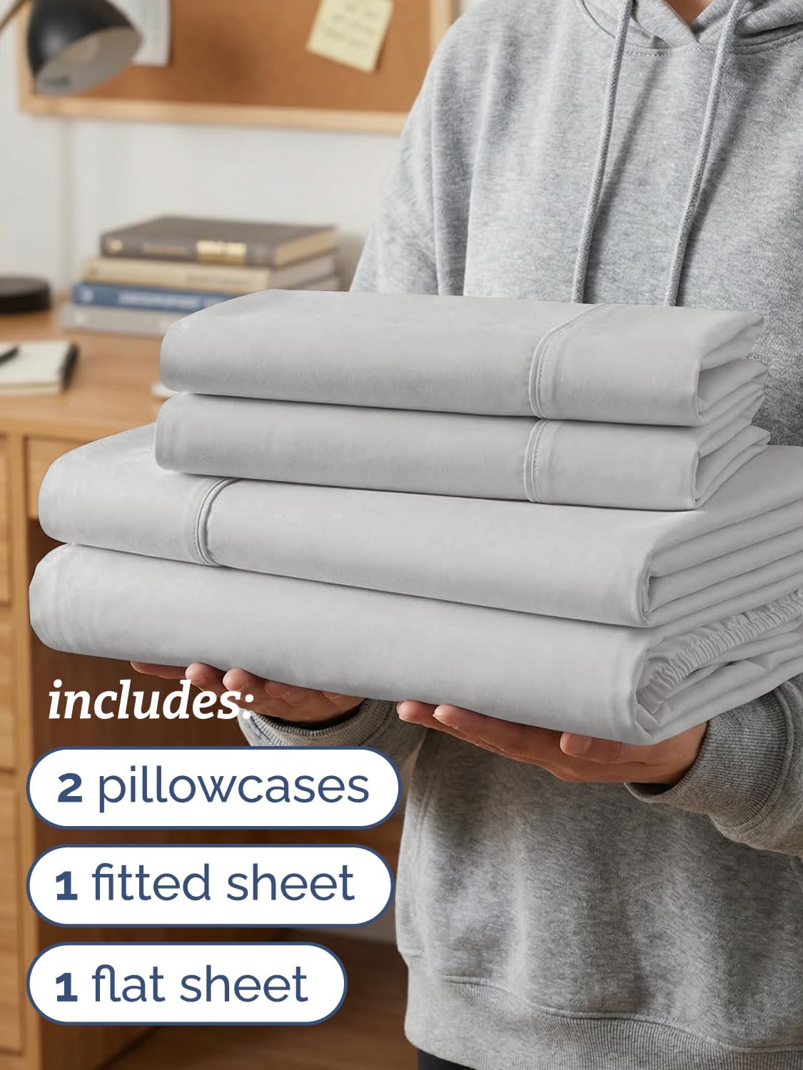 Twin XL 4 Piece Sheet Set - Comfy, Breathable & Cooling - Soft Hotel Luxury Bedding for Women, Men, Kids, Teens and Children - 1 Flat & 1…